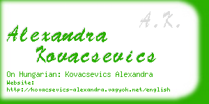 alexandra kovacsevics business card